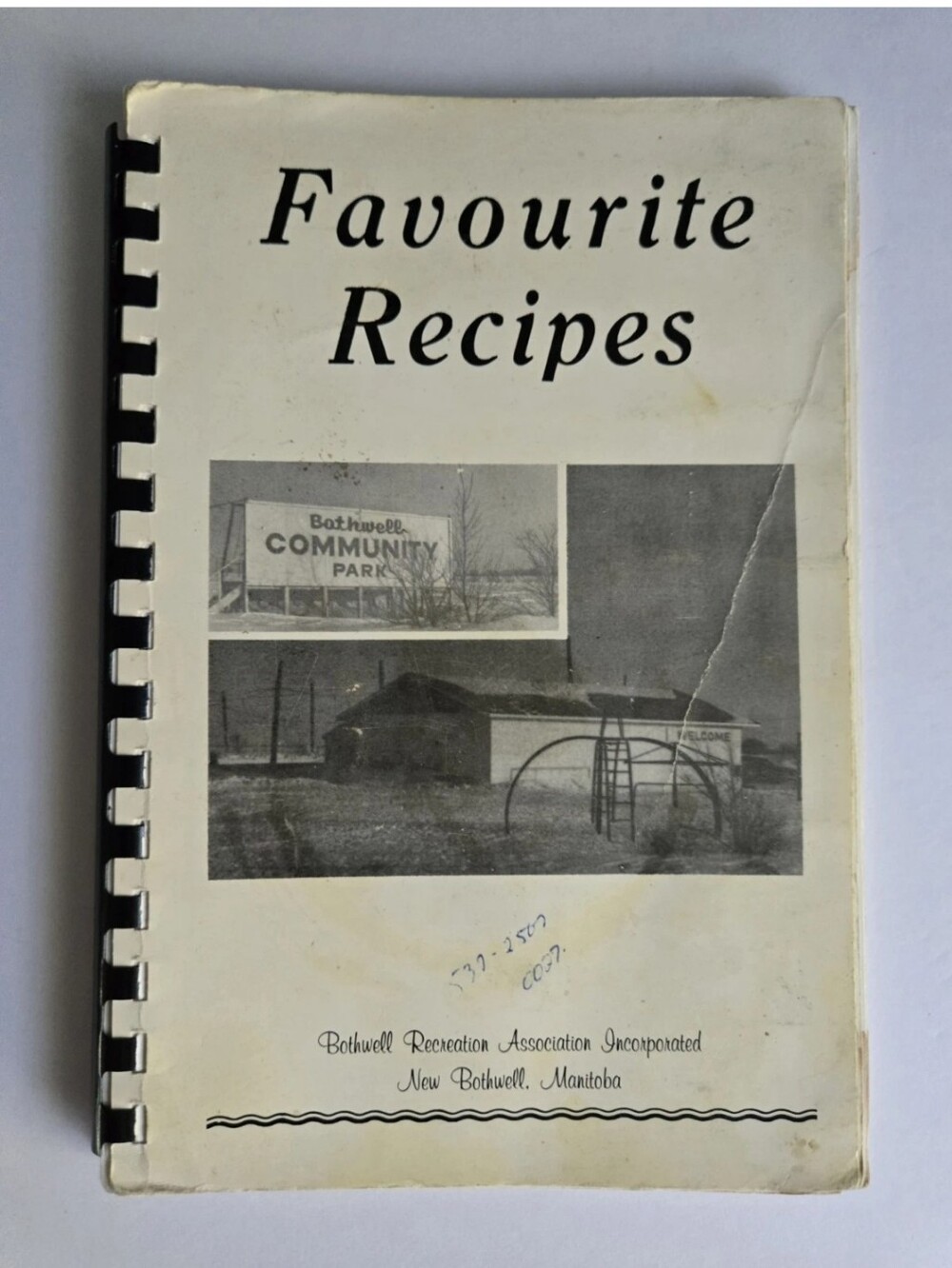 Bothwell Recreation Association Incorporated Cookbook Vintage